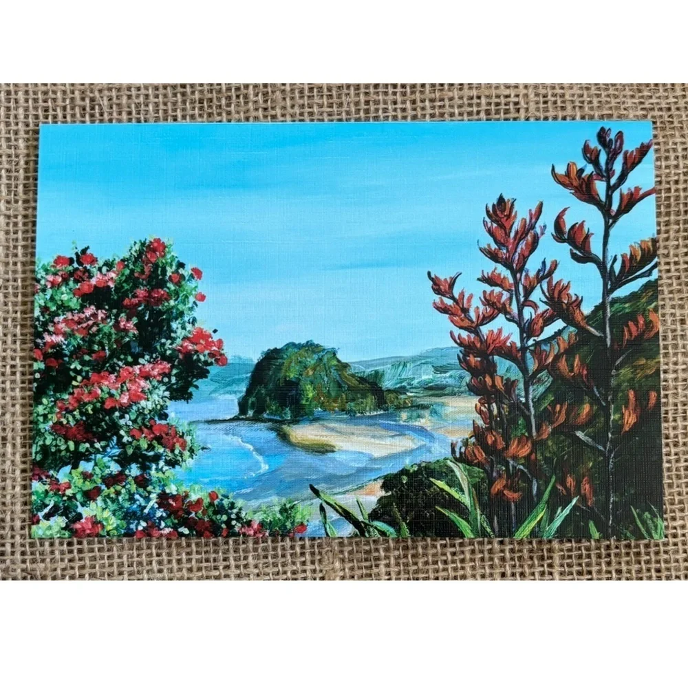 Elodie Cazes Paradise Bay Blank Note Card Landscape Framable Junk Journaling